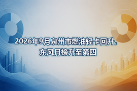 2026年9月泉州市燃油轻卡回升,东风月榜升至第四
