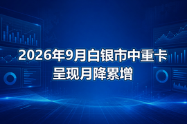 2026年9月白银市中重卡呈现月降累增