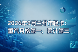 2026年9月兰州市轻卡:重汽月榜第一、累计第三