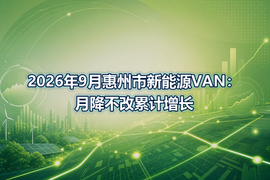 2026年9月惠州市新能源VAN：月降不改累计增长