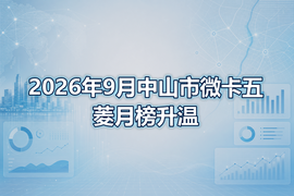 2026年9月中山市微卡五菱月榜升温