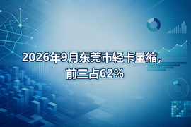 2026年9月东莞市轻卡量缩，前三占62%
