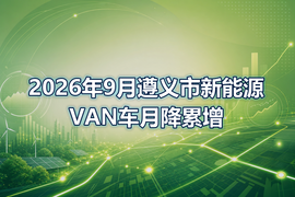 2026年9月遵义市新能源VAN车月降累增