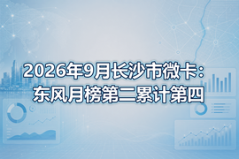 2026年9月长沙市微卡:东风月榜第二累计第四