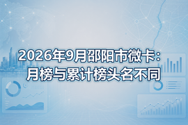 2026年9月邵阳市微卡:月榜与累计榜头名不同