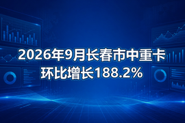 2026年9月长春市中重卡环比增长188.2%