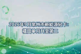 2026年9月常州市新能源轻卡：福田单月升至第二