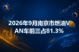 2026年9月南京市燃油VAN车前三占81.3%