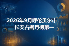 2026年9月呼伦贝尔市：长安占据月榜第一