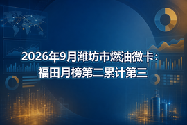 2026年9月潍坊市燃油微卡:福田月榜第二累计第三