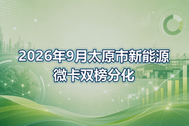 2026年9月太原市新能源微卡双榜分化