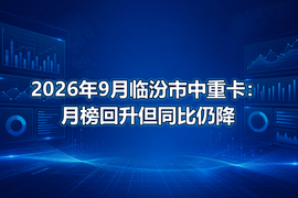 2026年9月临汾市中重卡：月榜回升但同比仍降