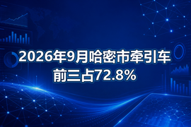 2026年9月哈密市牵引车前三占72.8%