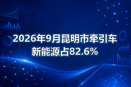 2026年9月昆明市牵引车新能源占82.6%
