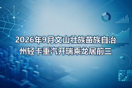 2026年9月文山壮族苗族自治州轻卡重汽开瑞乘龙居前三