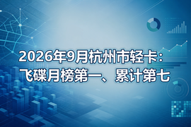 2026年9月杭州市轻卡:飞碟月榜第一、累计第七